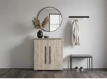 Hochkommode HOME AFFAIRE "Bali", beige (eiche, sand, nachbildung), B:85cm H:92cm T:50cm, Holzwerkstoff, Kunststoff, Sideboards, Hochkommode, mit Melaim-Oberfläche