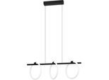 EGLO Hängeleuchte "CARANACOA", schwarz, H: 110cm, 1 Stk., Leuchten, Hängeleuchte in schwarz aus Stahl - 9W - Warmweiß, Hängeleuchte