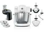 BOSCH Küchenmaschine "Serie 6 MUMS6EW13D, Durchlaufschnitzler, Edelstahlschüssel, weiß", weiß, B:32cm H:33cm T:38cm, Küchenmaschinen, 7 Stufen, 3 Scheiben, Knethaken/Rühr-/Silikonbesen, spülm.fest, Küchenmaschine