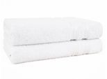 Duschtuch HAMMETEX "2er Set Badetücher 70x140 cm, 100% Baumwolle, Weich & Saugstark", weiß, B:70cm L:140cm, Frottier, Baumwolle, Handtücher, Duschtuch, mit Bordüre, einfarbig, weich