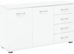 Kombikommode PRIESS "Barcelona mit 4 Schubkästen und Tür in 6 Farben", weiß, B:123cm H:71cm T:38cm, Holzwerkstoff, Sideboards, Kombikommode