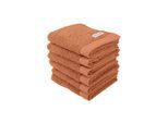 Gästehandtuch TOM TAILOR "Gästetuch Color Bath Guest Towel 6er Pack" Gr. S, orange (koralle), B:30cm, Obermaterial: 100% Baumwolle CO., Handtücher, Gästehandtuch