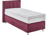 Boxspringbett, rot (bordeaux, rot), B:105cm L:210cm, Bezug: 100% Polyester;Polsterung: 100% Polyester, WESTFALIA SCHLAFKOMFORT, Komplettbetten, Boxspringbett, wahlweise mit Bettkasten und Topper