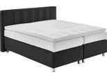 Boxspringbett, schwarz, B:195cm L:210cm, Bezug: 100% Polyester;Polsterung: 100% Polyester, WESTFALIA SCHLAFKOMFORT, Komplettbetten, Boxspringbett, wahlweise mit Bettkasten und Topper