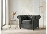 Sessel HOME AFFAIRE "BRONNOY Chesterfield Sessel mit aufwendiger Knopfheftung, Breite 108cm", grau, B:108cm H:75cm T:90cm, 100% Polyester, Sessel, Sessel, Polstersessel mit geschwungenen Armlehnen, Chesterfield-Optik