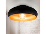 B.K.LICHT Deckenleuchte, gold (schwarz, goldfarben), 1, Ø 39,5cm H: 17,5cm, Leuchten, LED Deckenlampe Retro schwarz-gold Wohnzimmer Flur Schlafzimmer E27, Deckenleuchte