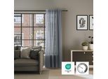 Vorhang NEUTEX FOR YOU "ALLEY-ECO", marineblau, B:142cm H:245cm, Jacquard, Polyester, Gardinen, Vorhang, Halbtransparentes Streifendesign