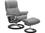 Fußhocker STRESSLESS "Mayfair", grau (wild dove batick), B:55cm H:41cm T:39cm, Leder BATICK: BATICK ist ein leicht korrigiertes, durchgefärbtes und genarbtes Möbelleder, bei dem die meisten Unebenheiten und Spuren in der Regel entfernt wurden.;Leder PALOMA: PALOMA ist ein durchgefärbtes Semianilin-Möbelleder mit natürlicher Narbung.;ROHLEDER Stoff Q2 FARON: Ein fester zuverlässiger Bouclé mit eine