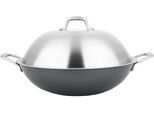 Wok CARL SCHMIDT SOHN "Altena", silber (silberfarben), Ø:36cm, Pfannen, Wok, Ø 36 cm, mit Deckel