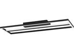 EGLO Deckenleuchte "CALAGRANO-Z Deckenlampe schwarz weiß, ZigBee 3.0, Backlight, Timer", schwarz, H: 5cm, 1 Stk., Leuchten, App / Sprachsteuerung Alexa, ‎‎22 x 64 x 5 cm, exkl. Fernbedienung, Deckenleuchte