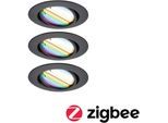 PAULMANN LED Einbauleuchte "Base 3x420lm 230V", schwarz, 3, Ø 9cm, 1 Stk., Leuchten, Zigbee Basisset, LED Einbauleuchte