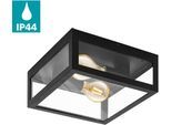 Außen-Deckenleuchte EGLO "ALAMONTE 1", schwarz, B:29cm H:13cm L:29cm, Leuchten, Außen-Deckenleuchte, Wandlampe außen, L29 x H29 x B13 cm, rustikal, E27, IP44, max. 60W
