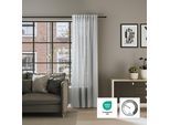 Vorhang NEUTEX FOR YOU "ALLEY-ECO", hellgrau, B:142cm H:245cm, Jacquard, Polyester, Gardinen, Vorhang, Halbtransparentes Streifendesign