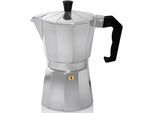Espressokocher KRÜGER "Italiano", silber (silberfarben), 0,35 l, 6, Kaffeemaschinen, Espressokocher, traditionell italienisch, aus Aluminium, mit Silikon-Dichtungsring