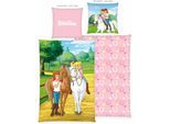 Kinderbettwäsche BIBI & TINA "Bibi und Tina", multicolour, B/L: 135cm x 200cm, 1 Stk., 1 Stk., Renforcé, B/L: 80cm x 80cm, 2, Renforcé, Obermaterial: 100% Baumwolle, Bettwäsche, Kinderbettwäsche, Wendebettwäsche
