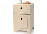 Kinder-Kühlschrank MUSTERKIND "Mix & Match, warmgrau/natur", grau (warmgrau, natur), Spielzeug-Haushaltsgeräte, KinderB:35cm H:60cm T:31,5cm, Holz, Kinder-Kühlschrank, B:35cm H:60cm T:31,5cm