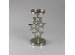 Kerzenständer AM DESIGN "aus Aluminium", silber, B:10cm H:21cm, Aluminium, Kerzenhalter, Kerzenständer, 2er Set, BxH: 10x21 cm