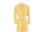 Morgenmantel EGERIA "Harmony Kimono" Gr. L, gelb (mustard), L/XL, Baumwolle, Hausmäntel, Morgenmantel, Mussselinstoff