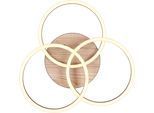 REALITY LEUCHTEN LED Deckenleuchte "Circle", braun (holznachbildung), 1, H: 9,5cm, 1 Stk., Leuchten, Deckenlampe holzfarb. mit schwenkbaren Ringen / inkl. Fernbedienung, LED Deckenleuchte