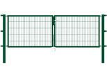 Zaundoppeltür ALBERTS "Flexo", grün, B:300cm H:100cm, Stahl, Tore, Zaundoppeltür, 300 cm Breite (150cm + 150cm), in versch. Höhen