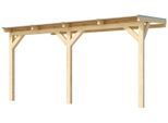 Terrassendach WEKA "Terrassenüberdachung", beige (naturbelassen), B:348cm T:242cm, Fichtenholz, Polycarbonat (PC), Terrassenüberdachungen, Terrassendach, aus verzugssteifem Leimholz, direkt farblich behandelbar