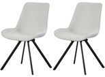 Drehstuhl HOME AFFAIRE "INUVIK, 2er Set, mit Metallgestell in matt schwarz", schwarz matt, pulverbeschichtet, creme, B:52cm H:85cm T:61cm, Metall, Polyester, Stühle, Drehstuhl, in verschiedenen Farben, Belsatbarkeit pro Stuhl 120 kg, 360 drehbar