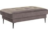 Polsterhocker TRENDMANUFAKTUR "Luzi, Polsterhocker, moderner Fußhocker", grau (cloud gray), B:125cm H:42cm T:72cm, 100% Polyester, Hocker, Polsterhocker, passend zur Serie, extra hohe Metallfüße, 125 x 42x 72 cm