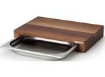 Schneidebrett CONTINENTA "Walnuss", braun (holzfarben), B:27cm H:7cm L:39cm, Edelstahl, Massivholz, Schneidebretter, Schneidebrett, mit Schublade