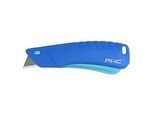 PHC Sicherheitsmesser Rebel™, für Links-/Rechtshänder, Auto-Klingenrückzug, Klinge wechselbar, Umhängeöse, Kunststoff, blau
