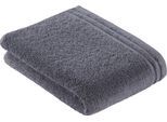 Badetuch VOSSEN "Calypso Feeling", grau (flanell), B:67cm L:140cm, Walkfrottee, Obermaterial: 100% Baumwolle, Handtücher, Badetuch, mit schmaler Bordüre aus 100% Baumwolle, Vegan, einfarbig