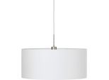EGLO Hängeleuchte "PASTERI", weiß (weiß, nickelfarben), 1, Ø 53cm, Leuchten, Lampe aus Stoff / Ø53 x H110 cm / exkl. 1 x E27 (je max. 60W), Hängeleuchte