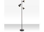 B.K.LICHT Stehlampe, schwarz (schwarz, weiß), 3, Ø 22cm H: 166,5cm, Leuchten, Stehleuchte, Metall, Deckenfluter, Leuchte, schwenkbar, E27, schwarz, Stehlampe