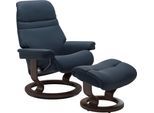 Fußhocker STRESSLESS "Sunrise", blau (oxford blau paloma), B:57cm H:39cm T:40cm, Leder BATICK: BATICK ist ein leicht korrigiertes, durchgefärbtes und genarbtes Möbelleder, bei dem die meisten Unebenheiten und Spuren in der Regel entfernt wurden.;Leder PALOMA: PALOMA ist ein durchgefärbtes Semianilin-Möbelleder mit natürlicher Narbung.;ROHLEDER Stoff Q2 FARON: Ein fester zuverlässiger Bouclé mit ei