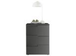 P & B Nachtschrank, Graphit, Kunststoff, 3 Schublade(n) Schubladen, 46.2x60.9x40 cm, Schlafzimmer, Nachttische