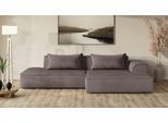 Ecksofa EXXPO - SOFA FASHION "Billund modernes Designsofa, bequem und elegant, Breite 294cm, L-Form", grau (cappucino), B:294cm H:71cm T:165cm, Sofas, Ecksofa, modern, L-form, Wellenfedern, inklusive 2x Nierenkissen