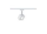PAULMANN Schienensystem-Leuchten "URail Schienenspot Cube 540lm 8W 2700K 230V Chrom matt, Chrom", weiß (weiß, chromfarben), 1, H: 16,5cm, 1 Stk., Leuchten, dimmbar, Einzelspot, Schienensystem-Leuchten