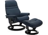 Fußhocker STRESSLESS "Sunrise", blau (oxford blau paloma), B:57cm H:39cm T:40cm, Leder BATICK: BATICK ist ein leicht korrigiertes, durchgefärbtes und genarbtes Möbelleder, bei dem die meisten Unebenheiten und Spuren in der Regel entfernt wurden.;Leder PALOMA: PALOMA ist ein durchgefärbtes Semianilin-Möbelleder mit natürlicher Narbung.;ROHLEDER Stoff Q2 FARON: Ein fester zuverlässiger Bouclé mit ei