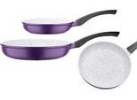 Pfannen-Set GSW "Violet Rose", lila (violett, weiß, schwarz), Ø:28cm, Pfannen, Pfannen-Set, Induktion