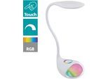 EGLO Tischleuchte "CABADO 1 Tischlampe, Kunststoff, Schreibtischlampe, Bürolampe, Lampe", bunt (weiß, bunt), 2, H: 49cm, 1 Stk., Leuchten, Tischleuchte, L14 x B11 x H49 cm, weiß, 2,4W;0,3W inkl., Tischleuchte