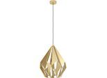EGLO Hängeleuchte "CARLTON Pendellampe, Stahl, E27, Hängelampe, Vintage, Esszimmerlampe", gold (goldfarben), Ø 38,5cm H: 110cm, 1 Stk., Leuchten, Hängeleuchte, H110 x Ø38,5 cm, goldfarben, 1X60W exkl., Hängeleuchte