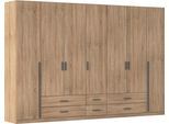 Drehtürenschrank RAUCH "Kleiderschrank Garderobe GAMMA Breiten 91/136/181/226/271/315/360 cm", eiche sonoma, griffstangen graumetallic, B:315cm H:210cm T:54cm, Holzwerkstoff, Schränke, Drehtürenschrank, mit Schubladen, verschiedene Griff-Varianten TOPSELLER MADE IN GERMANY