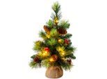 NÄVE LED-Leuchtzweig "LED-Weihnachtsbaum mit Beeren und Tannenzapfen, H.45cm, Weihnachtsdeko", bunt (bunt, grün), Dioden 20 Stk., Gesamtlänge 0,45m, Lichterketten, Timer, LED-Leuchtzweig