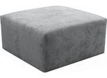Polsterhocker WERK2 "Zeus-XL", grau, B:80cm H:41cm T:80cm, 100% Polyester, Hocker, Polsterhocker, Curvy Trend Hocker mit urbaner Optik