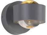 JUST LIGHT LED Wandleuchte "AKKU-CHIA", silber, 2, Ø 9cm H: 9cm, 1 Stk., Leuchten, Akkubetrieben inkl. USB-Ladekabel, 5 Stufen Dimmung + Timerfunktion, LED Wandleuchte