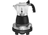ROMMELSBACHER Einzelkochplatte "Geschenk-Set: Original Bialetti Moka Kanne Brikka + Reisekochplatte", schwarz, B:17cm H:22,5cm T:14cm, Kochplatten, Einzelkochplatte