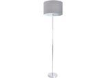 NÄVE Stehlampe "New York", grau, 1, Ø 34,5cm H: 160cm, 1 Stk., Leuchten, Höhe 160cm Durchmesser 34,5cm 1x E27 max 40W Schirm grau Gestell chrom, Stehlampe