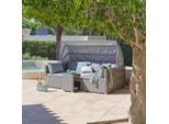 Ambia Garden Loungegarnitur, Grau, Metall, Kunststoff, Glas, Textil, Füllung: Komfortschaum,Komfortschaum, eckig, Loungemöbel, Gartenlounge-Sets