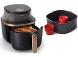 PHILIPS Heißluftfritteuse "Airfryer 3000 NA342/00, mit 7.2L, Sichtfenster", schwarz (schwarz, kupfer), B:34cm H:32cm T:45cm, Fritteusen, RapidAir Plus Technologie und 16 Kochfunktionen; Schwarz/Kupfer, Heißluftfritteuse