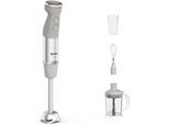 TEFAL Stabmixer "HB67MB Quickchef+ 3-in-1 XL", grau (edelstahl, grau), B:15,9cm H:30,1cm T:28,7cm, Mixer, Zerkleinerer/Schneebesen, 5-in-1-Aufsatz, Silence-Modus, Stabmixer