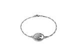 Armkette HAZE & GLORY "Armband Münze - Tide Welle Maritim 925 Silber" Gr. 180, silber, Armbänder, Damen, 180, Silber 925 (Sterlingsilber), Armkette